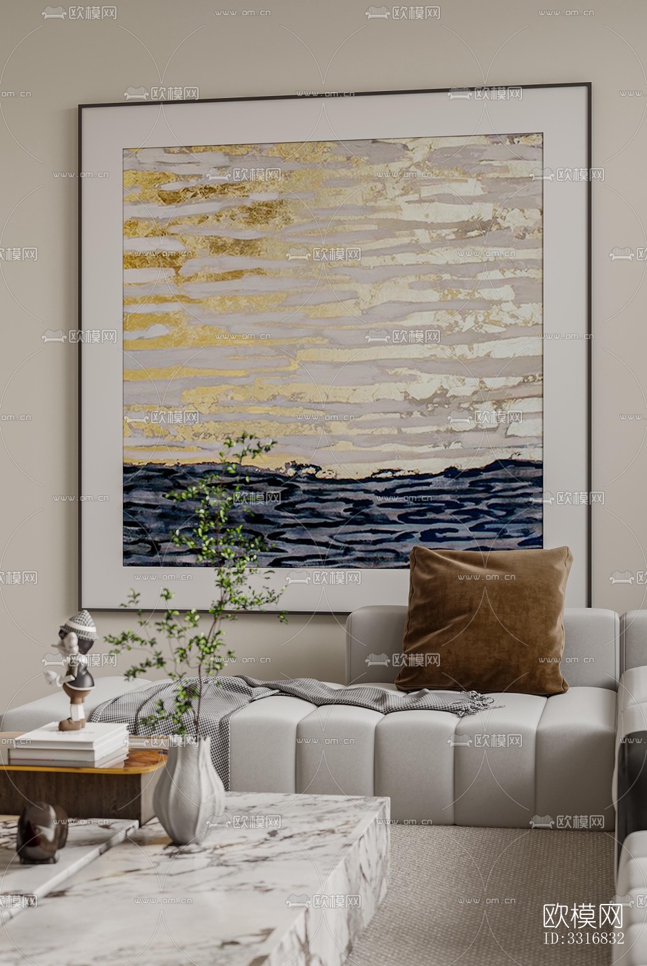 现代客厅效果图下载（渲染图8）