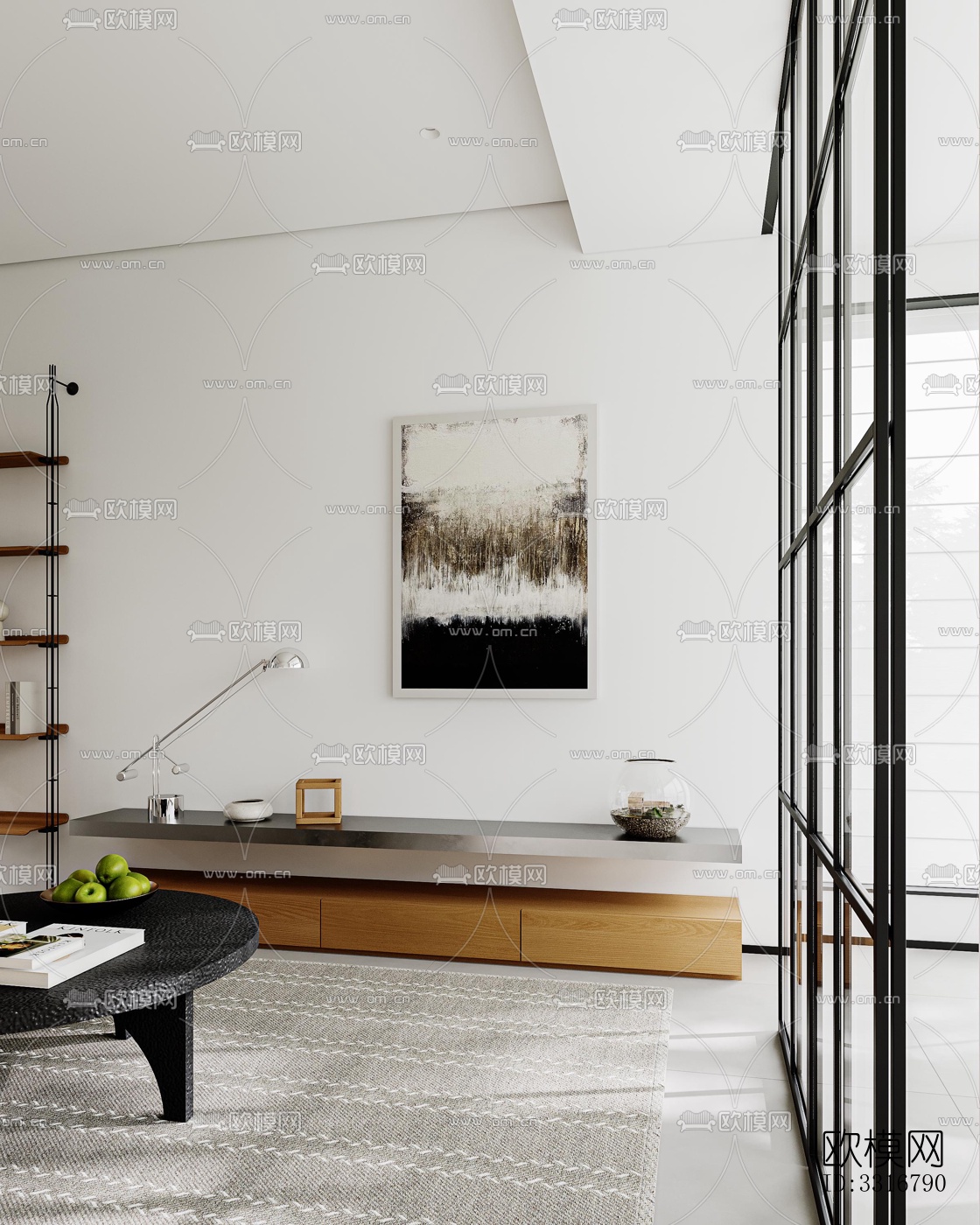 现代客厅效果图下载（渲染图2）