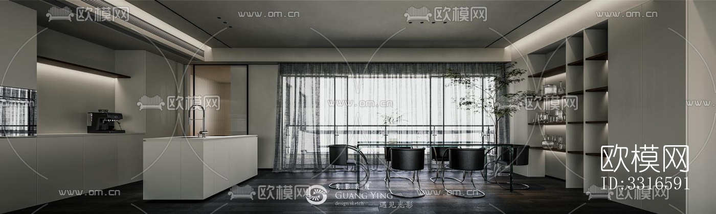 中古风客厅效果图下载（渲染图2）