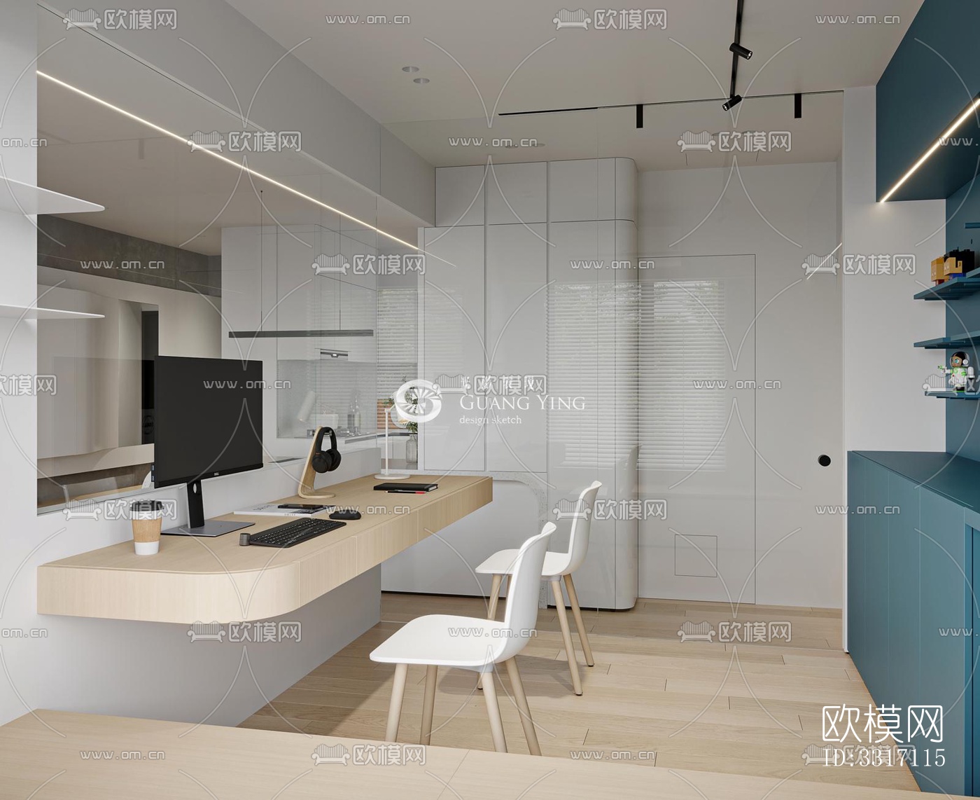 现代客厅效果图下载（渲染图3）