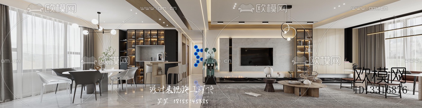 现代客厅效果图下载（渲染图1）