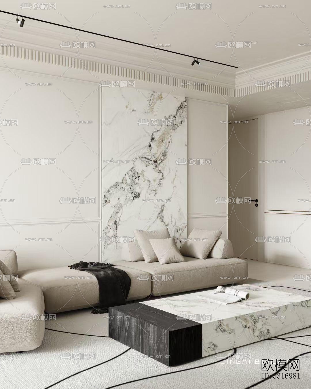 现代客厅效果图下载（渲染图6）