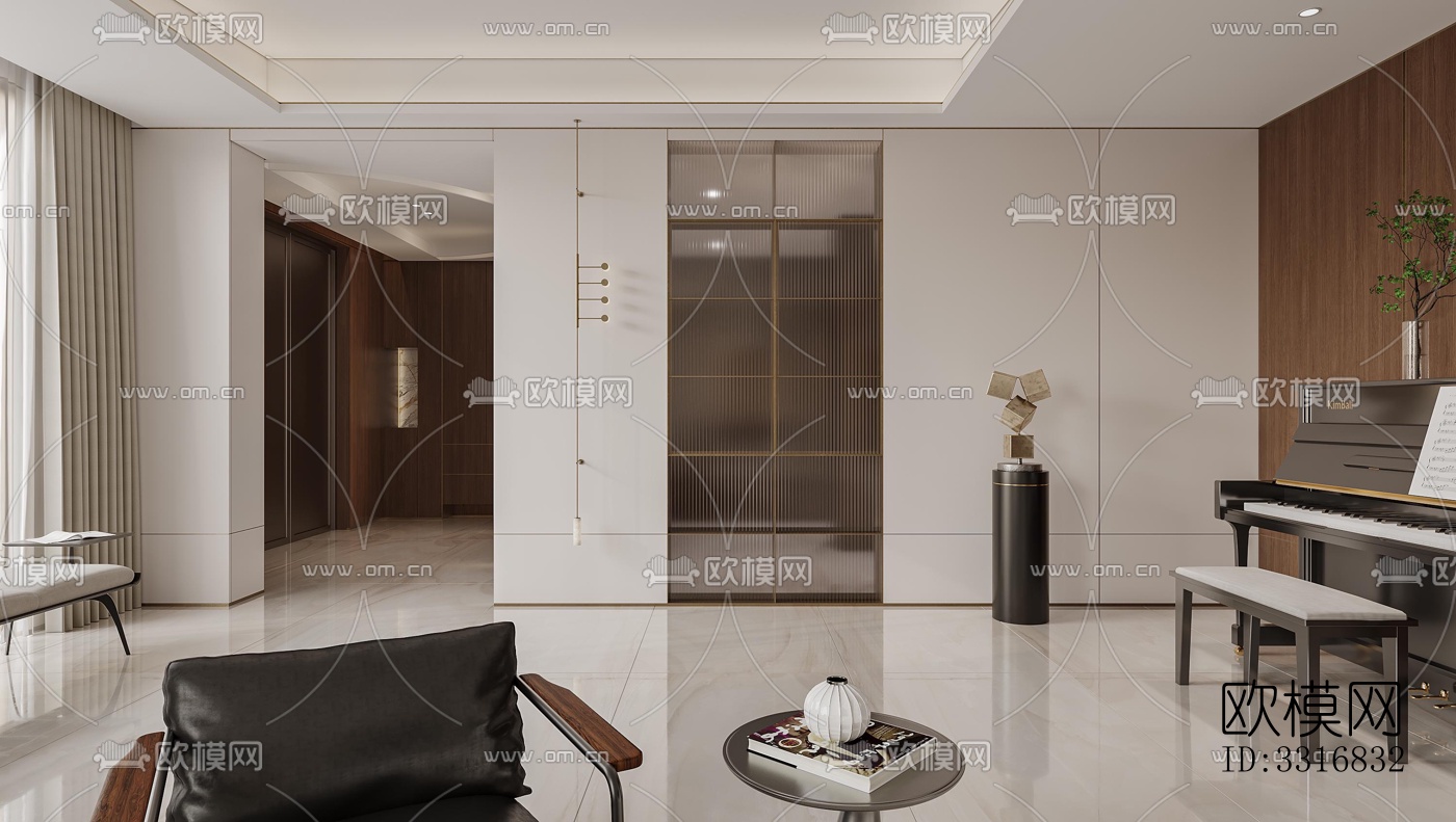 现代客厅效果图下载（渲染图5）