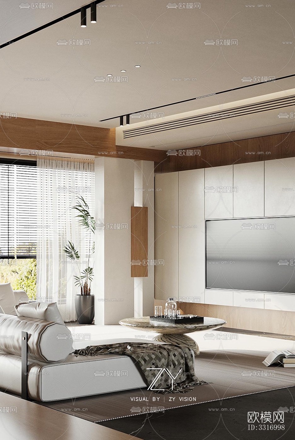 现代客厅效果图下载（渲染图7）