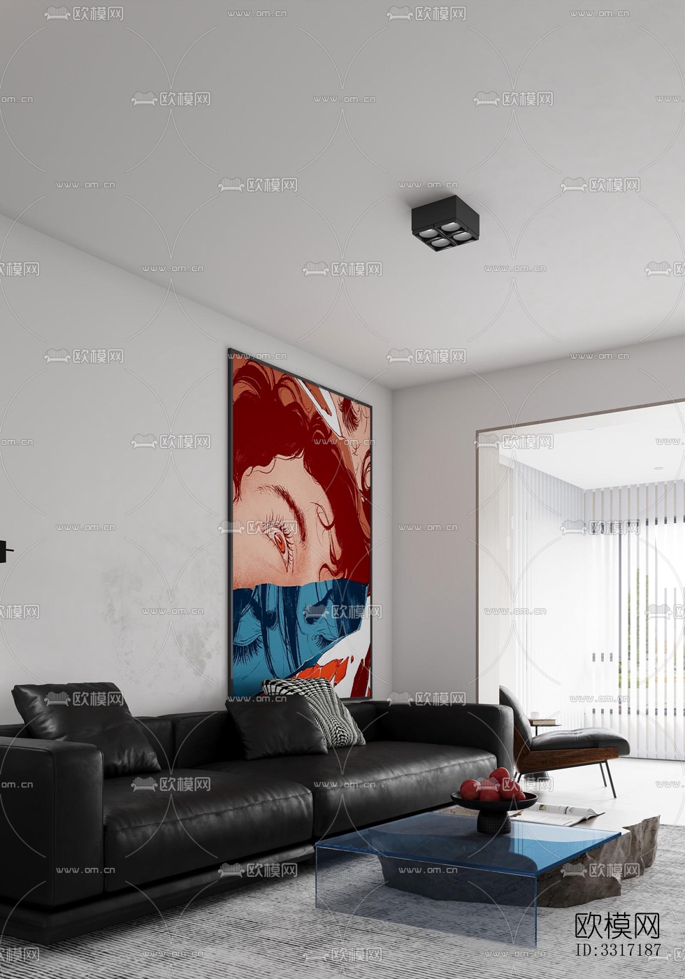 现代客厅效果图下载（渲染图3）