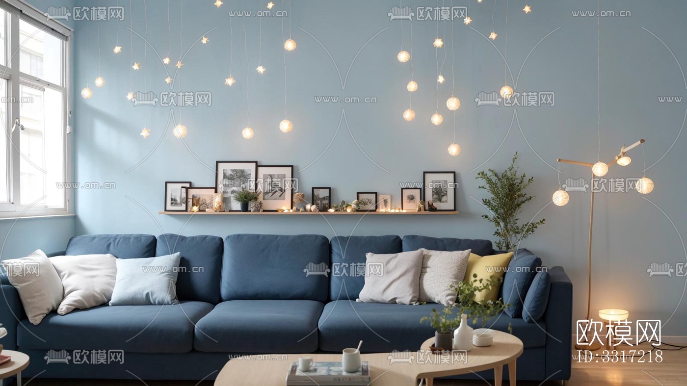 现代客厅效果图下载（渲染图8）