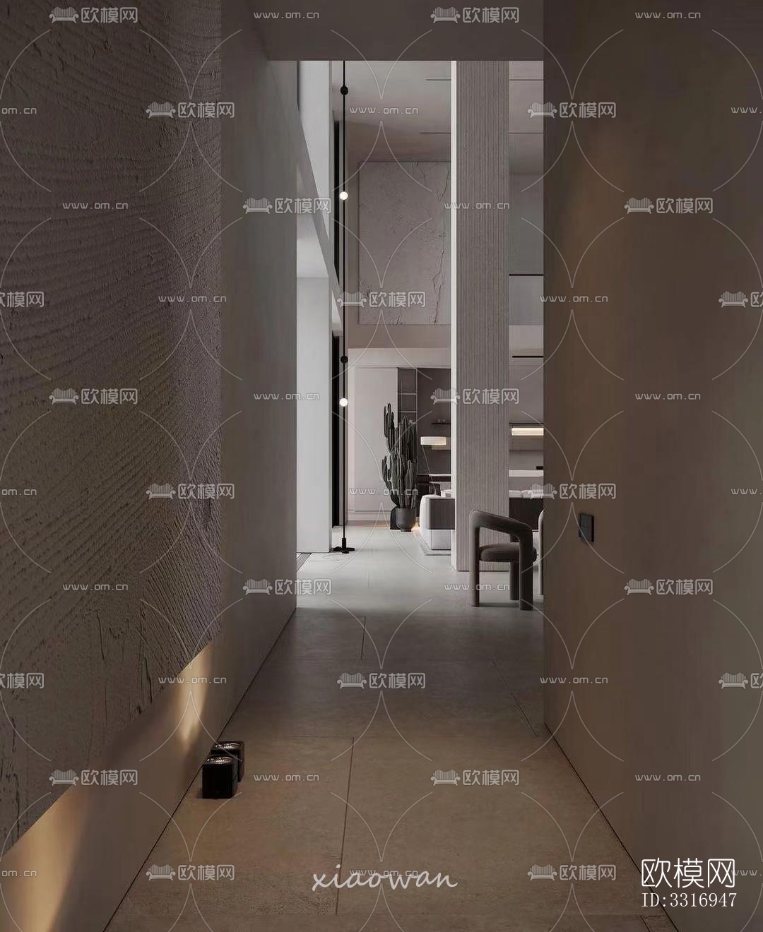 现代客厅效果图下载（渲染图4）