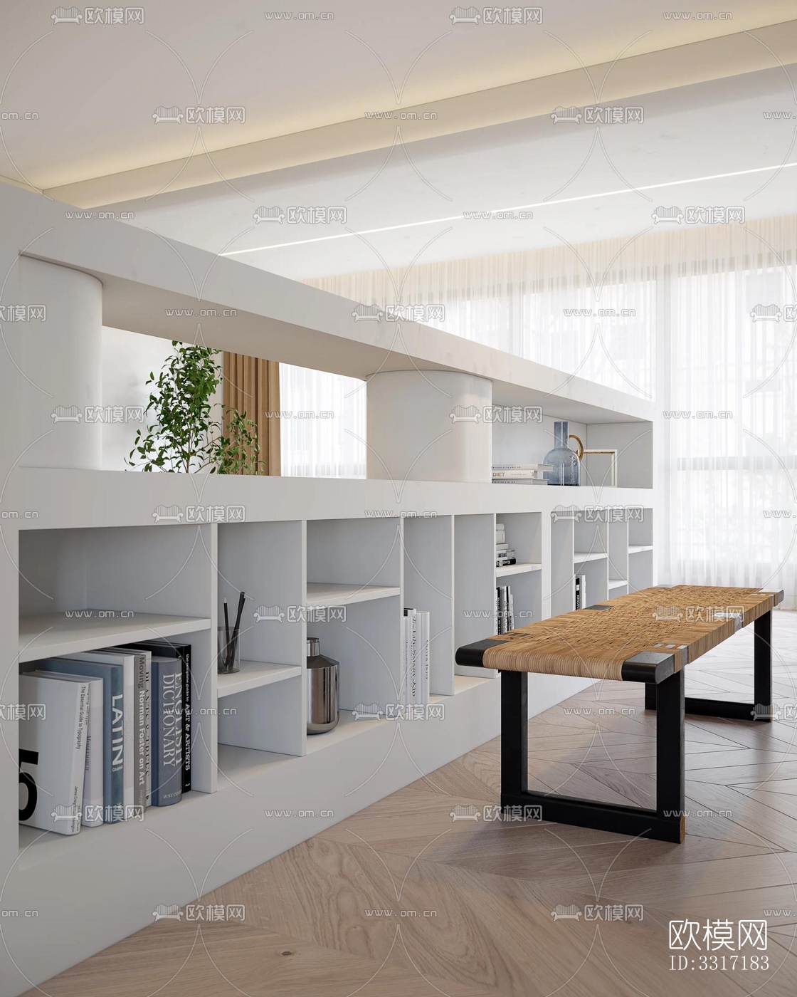 现代客厅效果图下载（渲染图8）