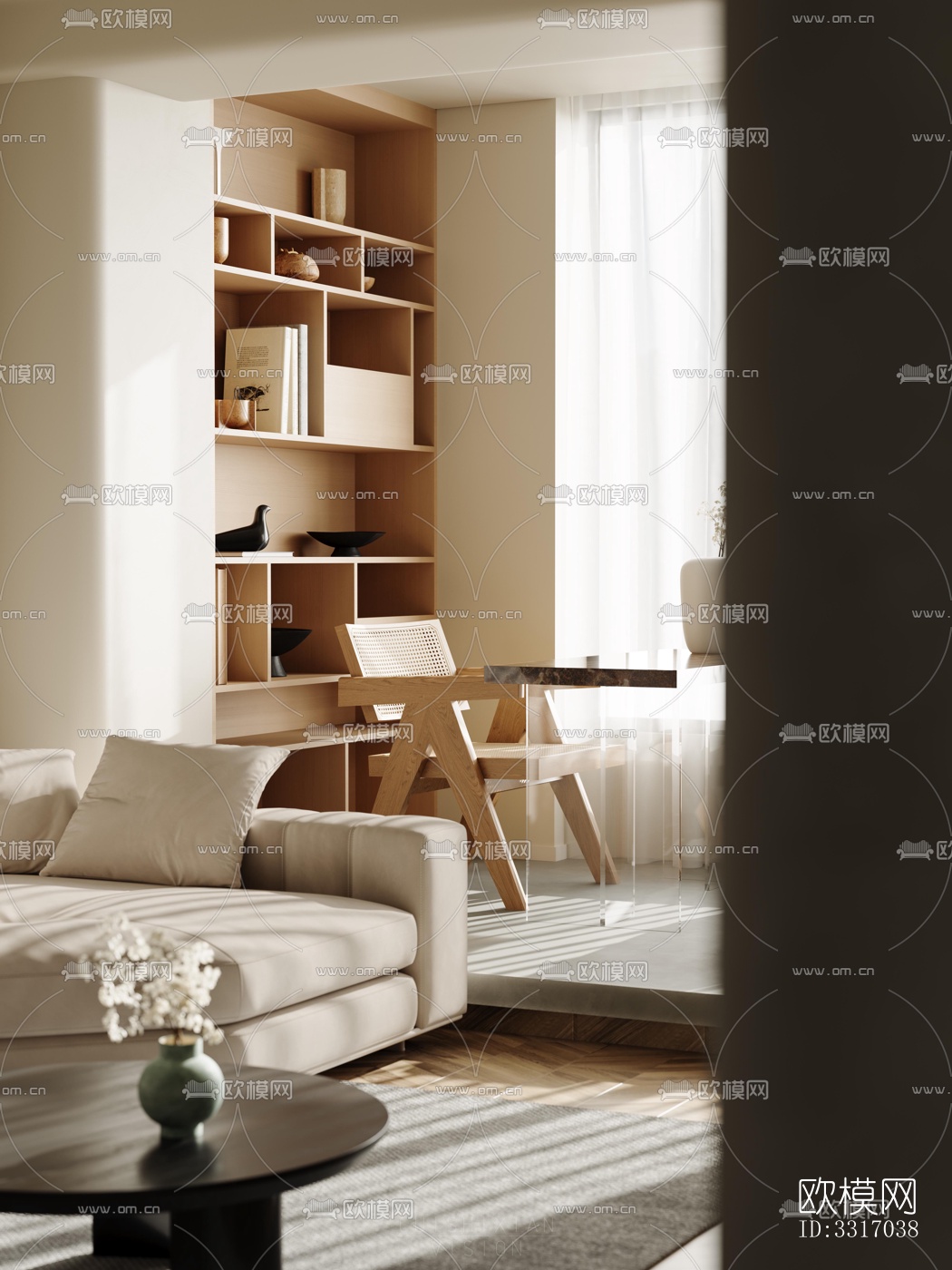 现代客厅效果图下载（渲染图5）