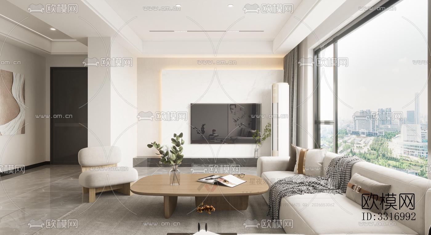 现代客厅效果图下载（渲染图6）