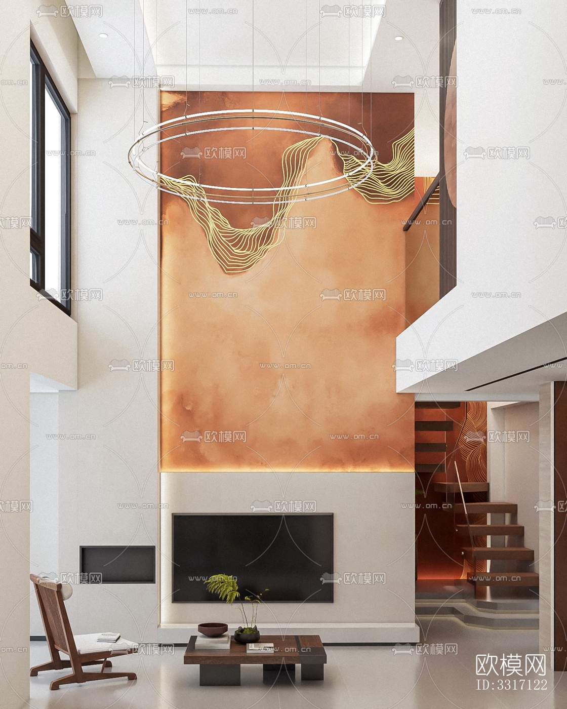 现代客厅效果图下载（渲染图1）