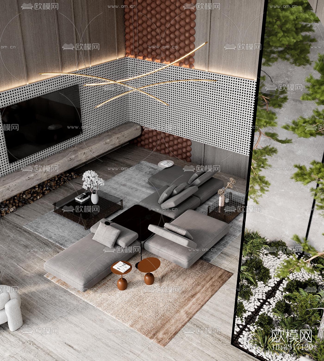 现代客厅效果图下载（渲染图19）