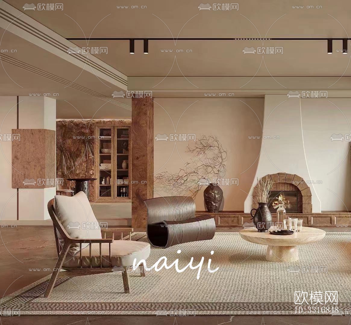 现代客厅效果图下载（渲染图9）