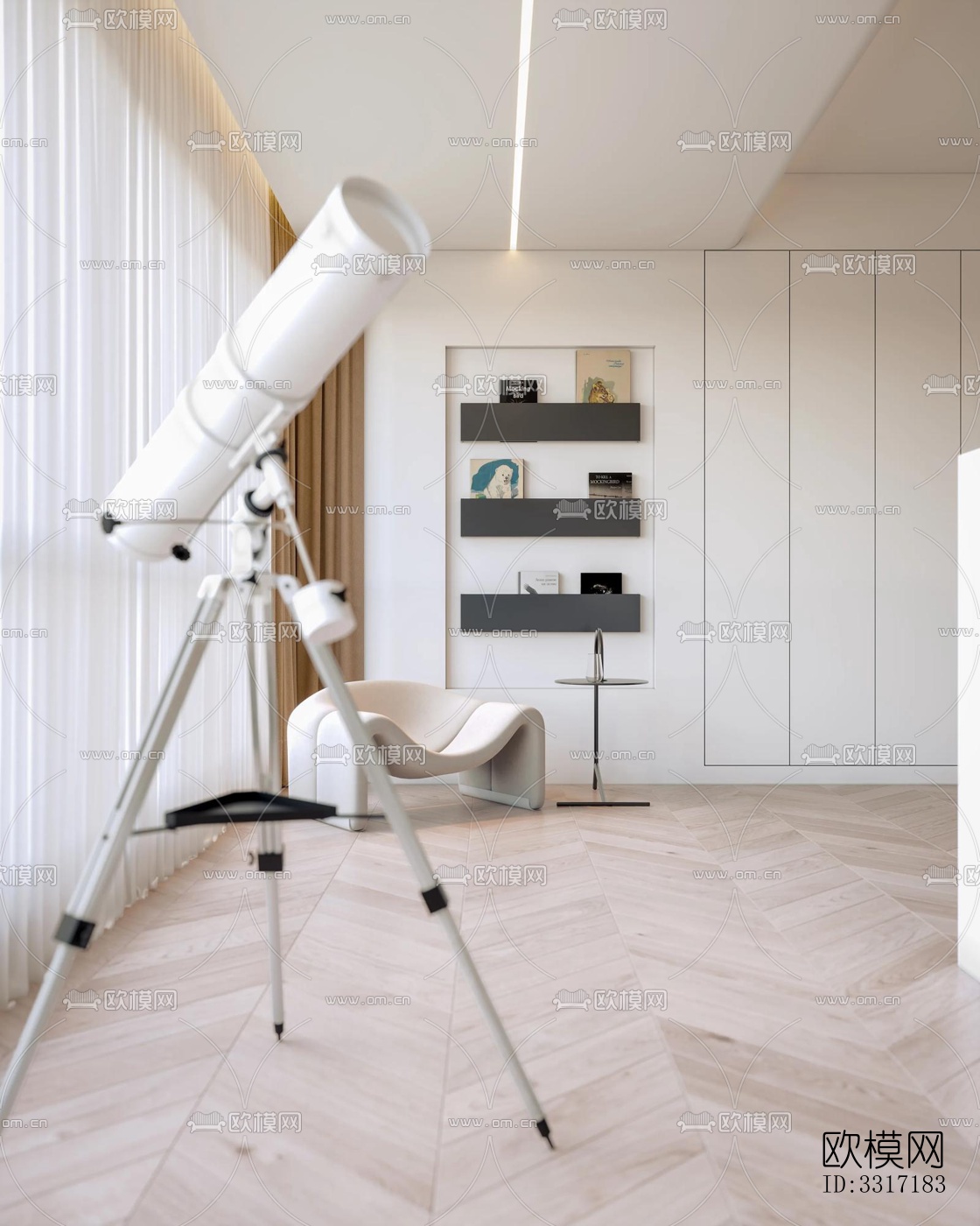 现代客厅效果图下载（渲染图2）