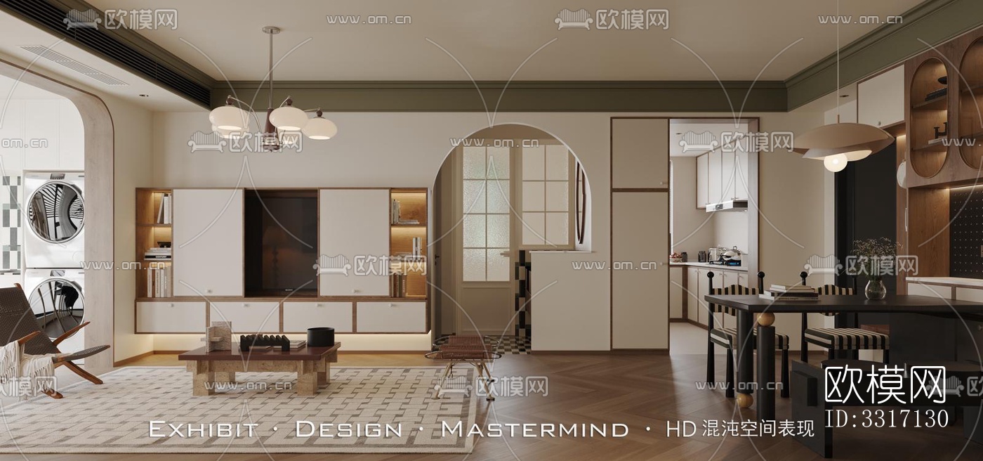 现代客厅效果图下载（渲染图5）