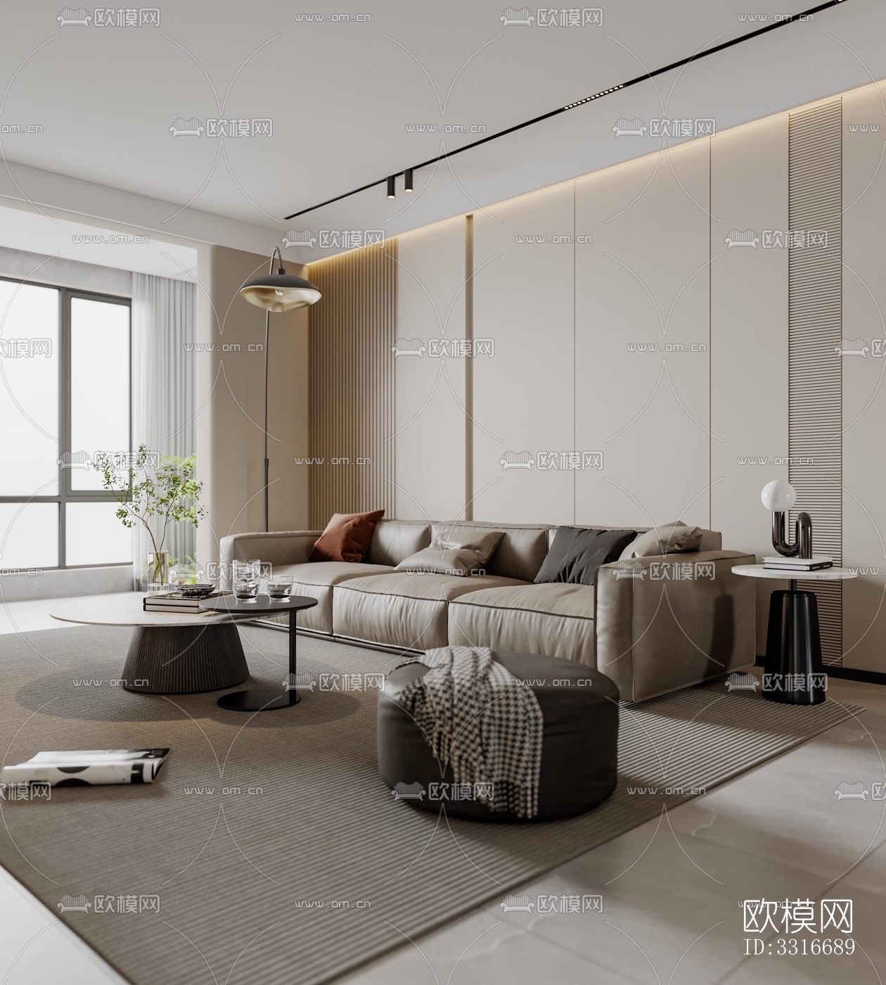 现代客厅效果图下载（渲染图6）