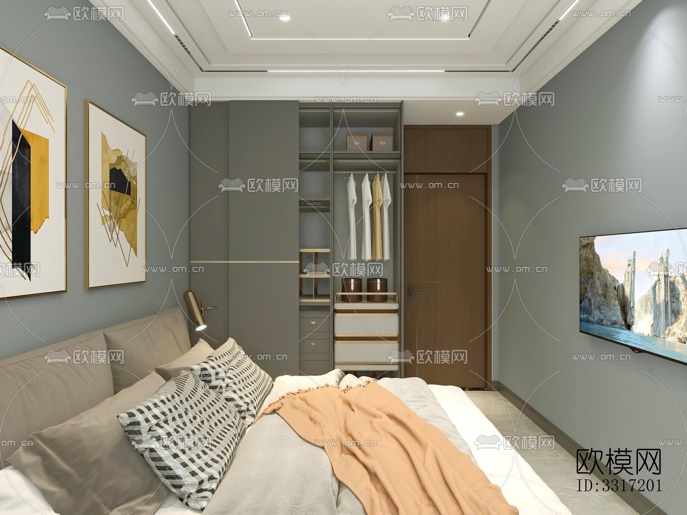 现代客厅效果图下载（渲染图2）