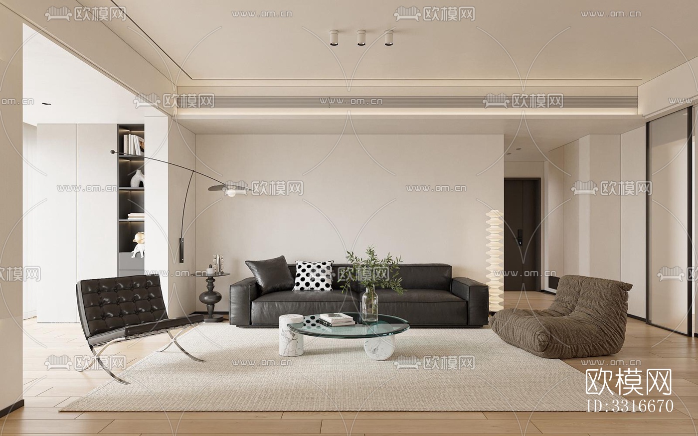 现代客厅效果图下载（渲染图6）