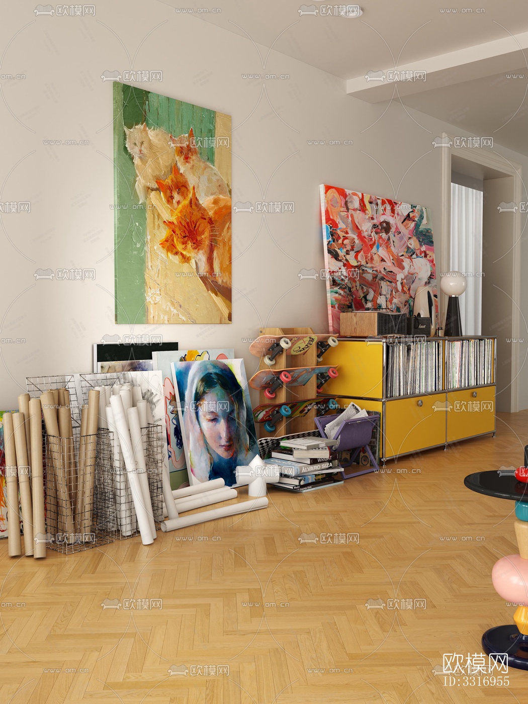 现代客厅效果图下载（渲染图5）