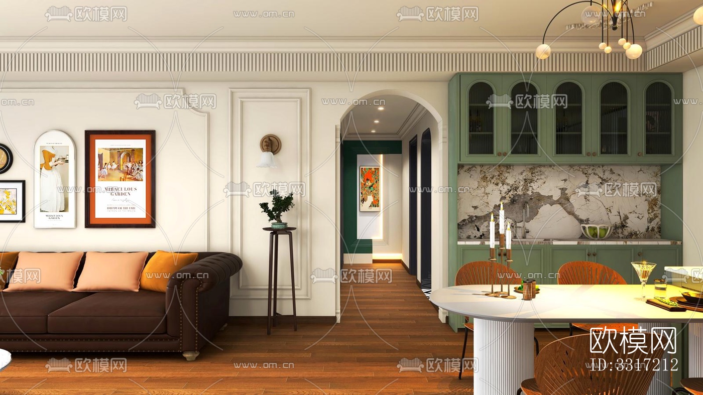 现代客厅效果图下载（渲染图1）