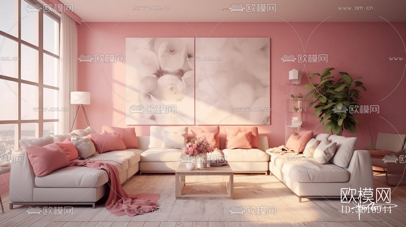 现代客厅效果图下载（渲染图4）