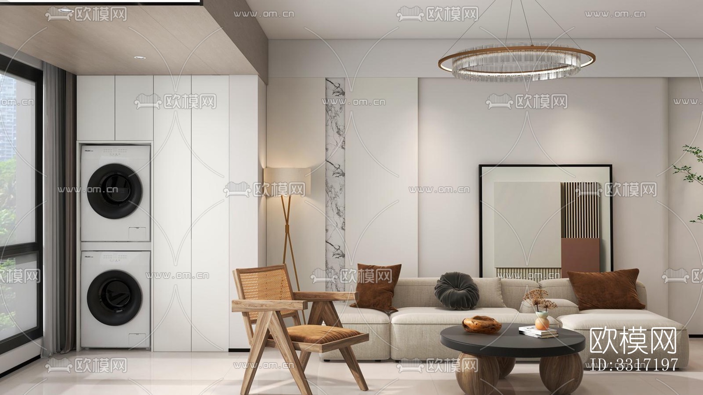 现代客厅效果图下载（渲染图1）