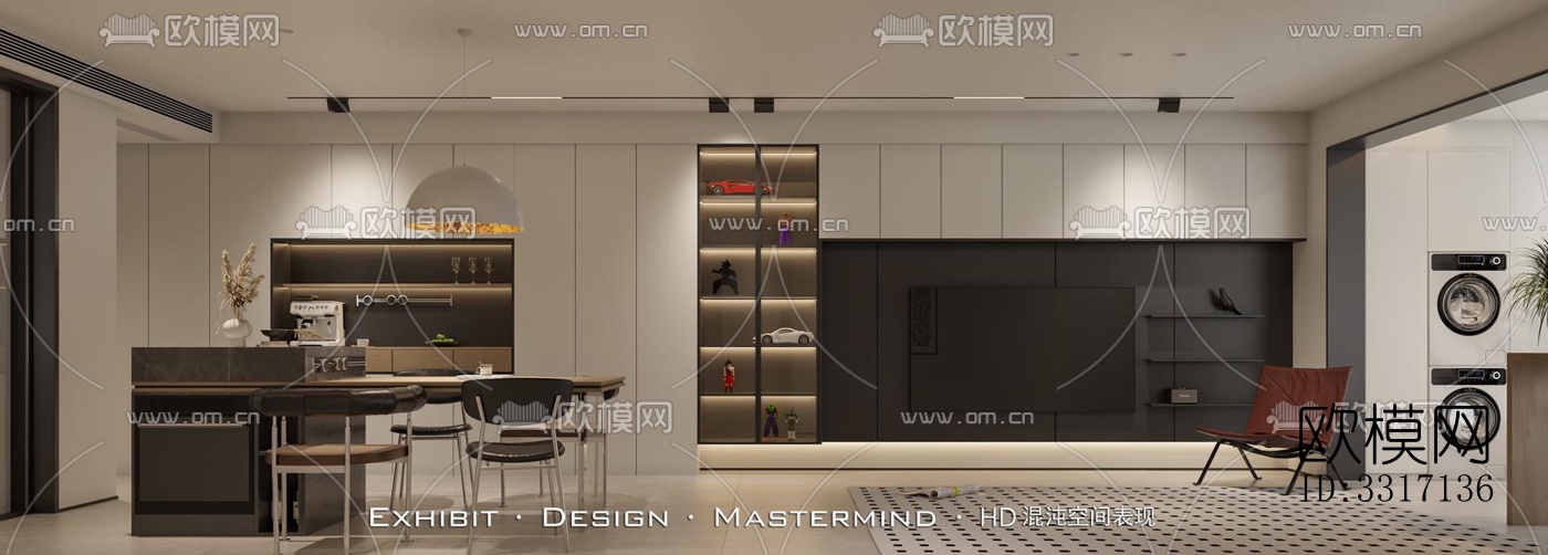 现代客厅效果图下载（渲染图1）