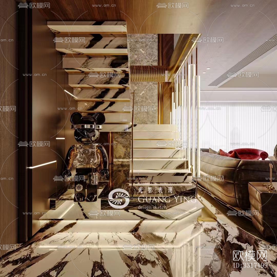 现代客厅效果图下载（渲染图1）