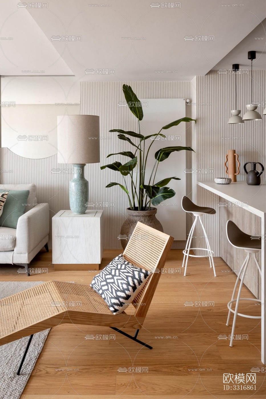 现代客厅效果图下载（渲染图1）