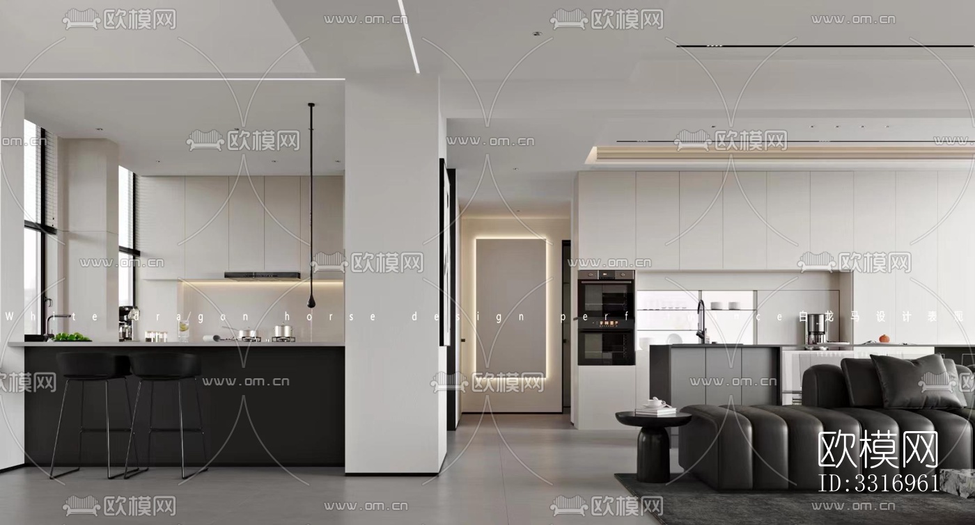 现代客厅效果图下载（渲染图3）