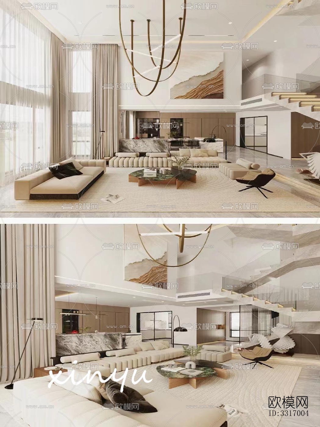 现代客厅效果图下载（渲染图5）