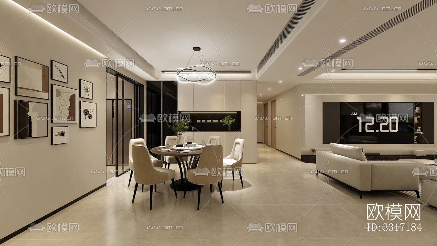 现代客厅效果图下载（渲染图10）