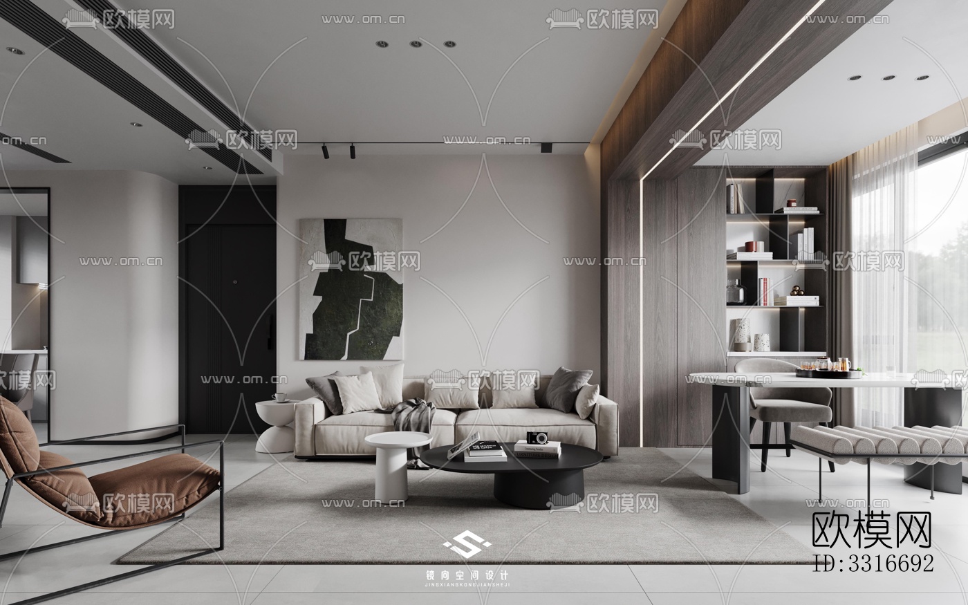 现代客厅效果图下载（渲染图8）