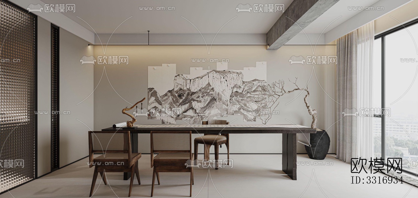 现代客厅效果图下载（渲染图2）