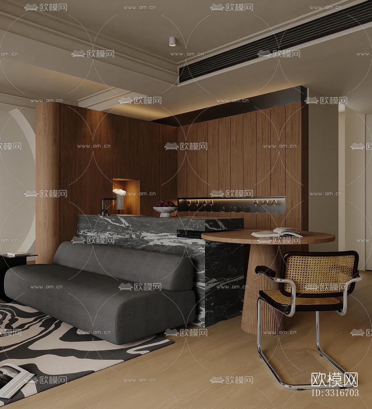 现代客厅效果图下载（渲染图1）