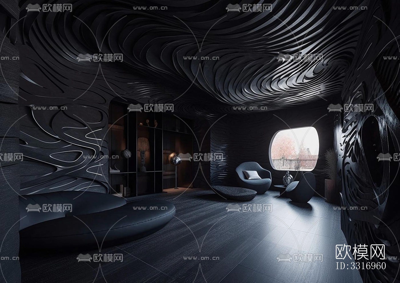 现代客厅效果图下载（渲染图10）