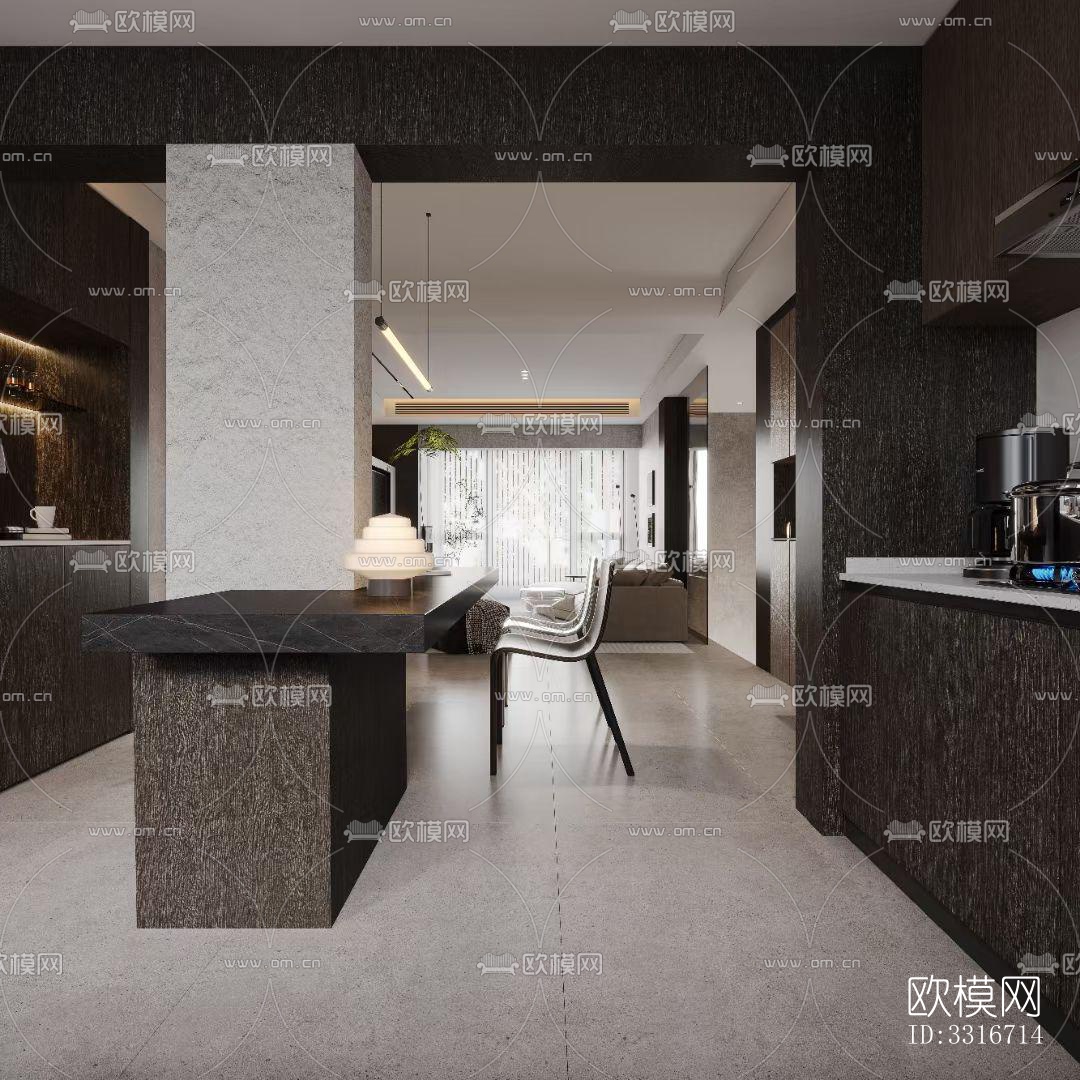 现代客厅效果图下载（渲染图3）