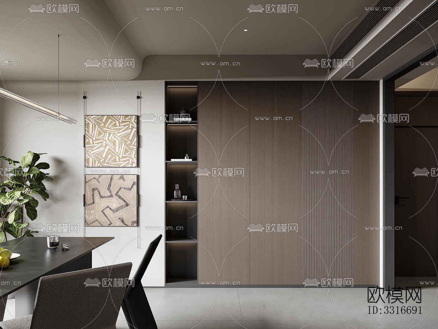 现代客厅效果图下载（渲染图9）