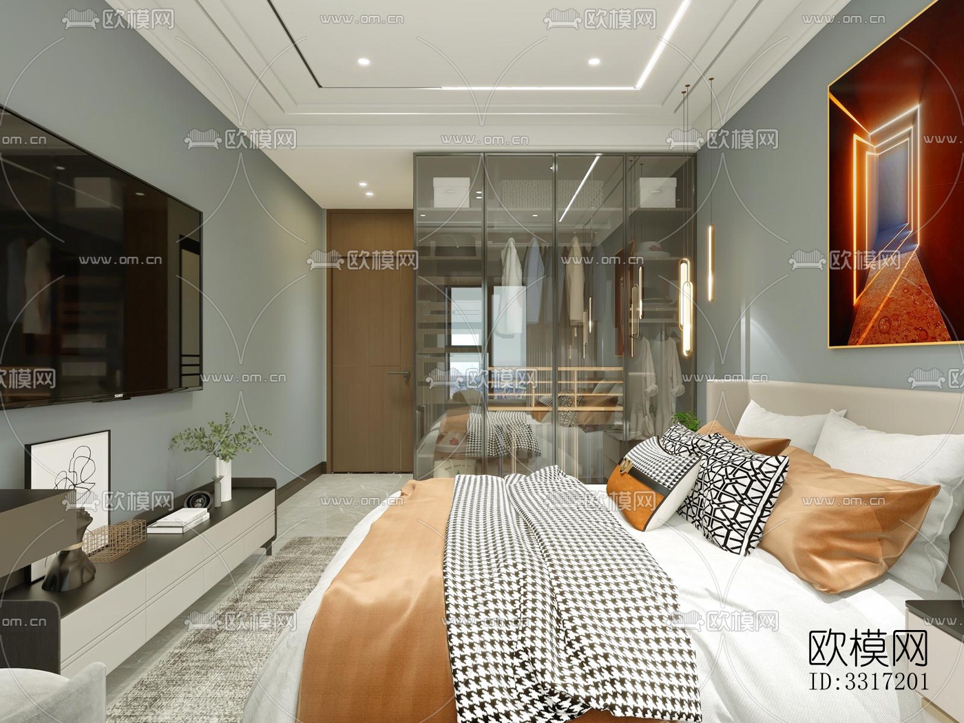 现代客厅效果图下载（渲染图5）