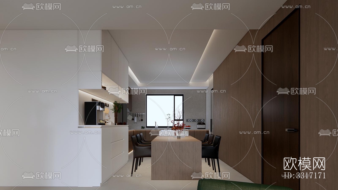 现代客厅效果图下载（渲染图4）