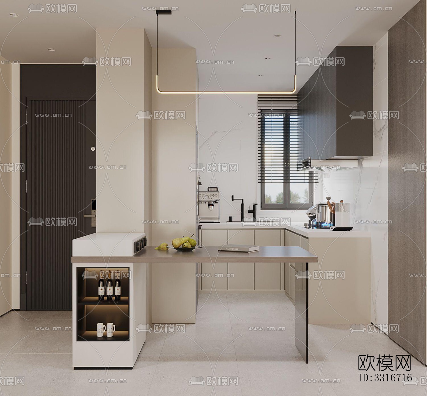 现代客厅效果图下载（渲染图5）