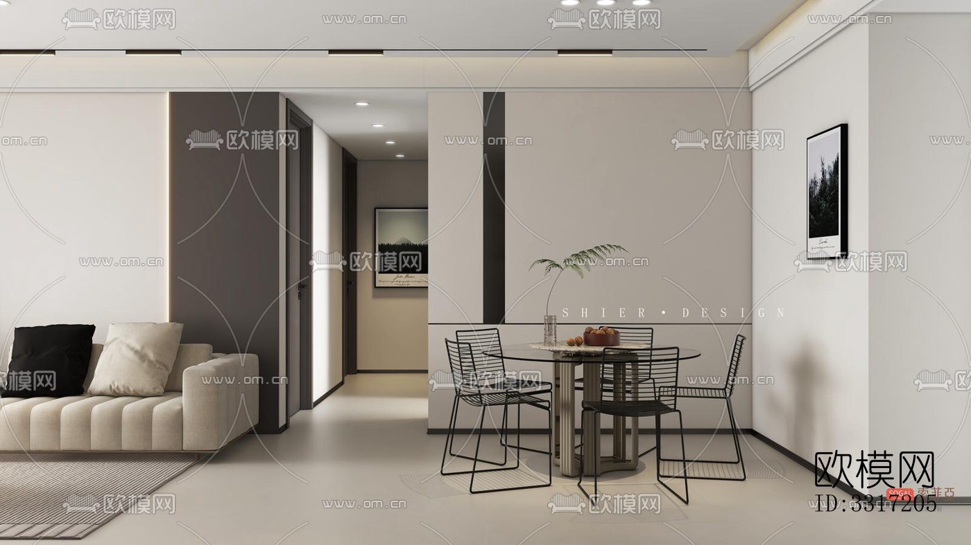 现代客厅效果图下载（渲染图9）