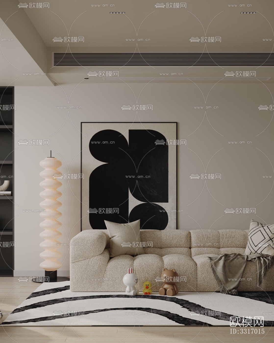 现代客厅效果图下载（渲染图15）