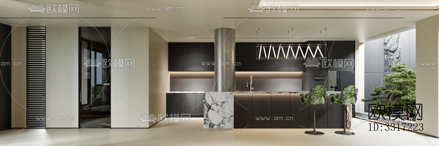 现代客厅效果图下载（渲染图2）