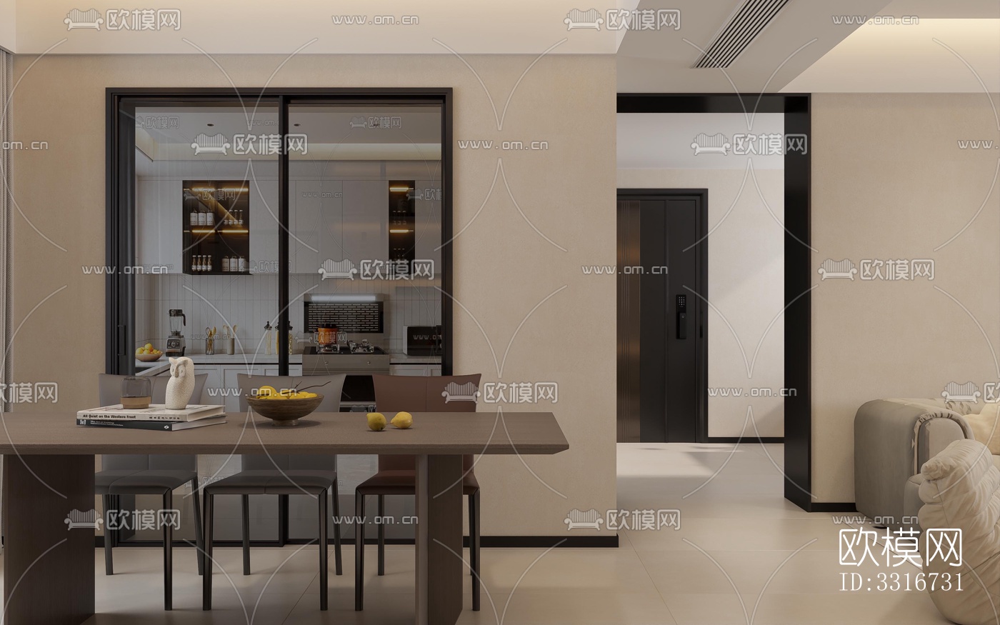 现代客厅效果图下载（渲染图6）