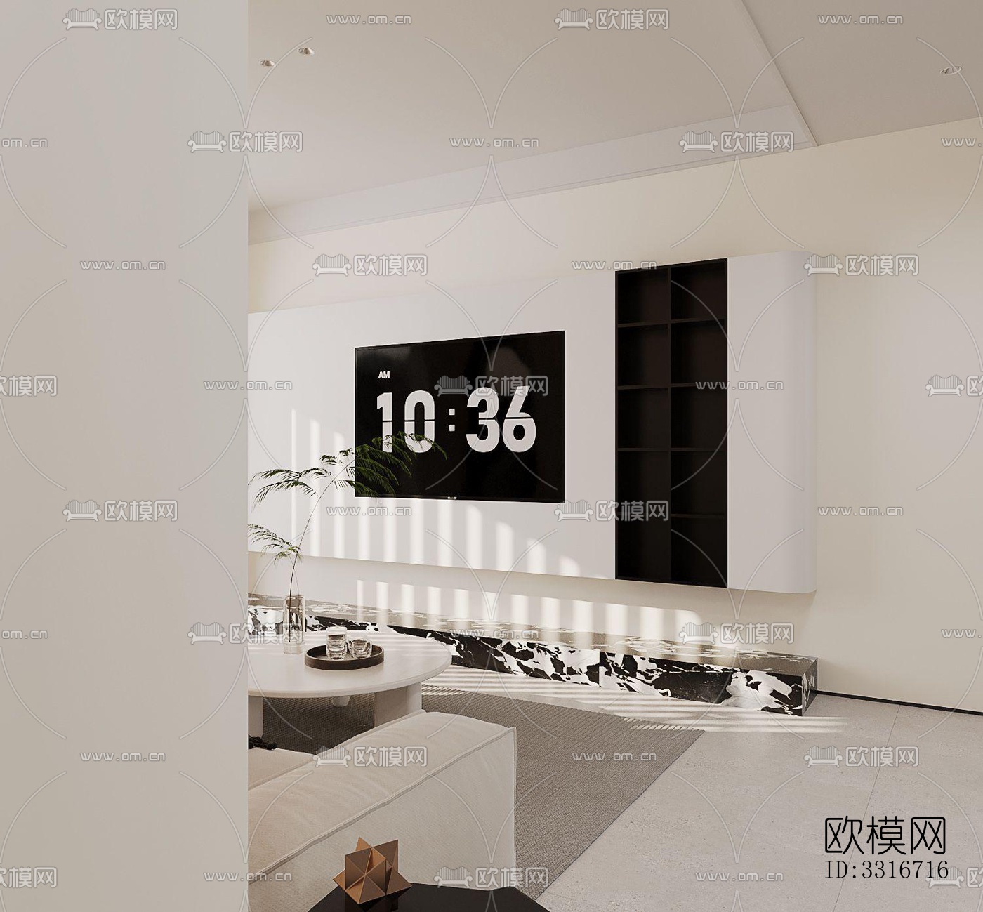 现代客厅效果图下载（渲染图3）