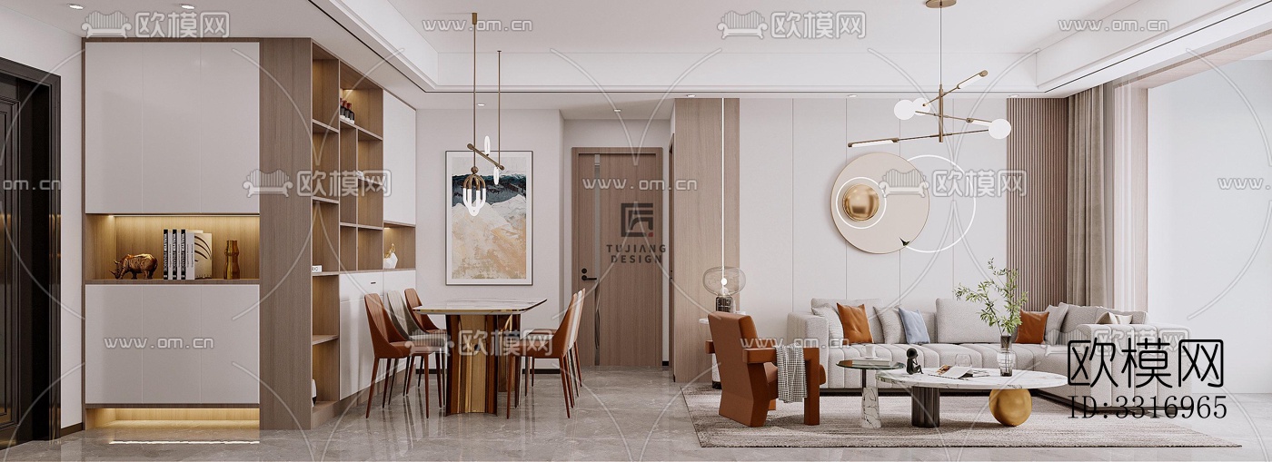 现代客厅效果图下载（渲染图6）