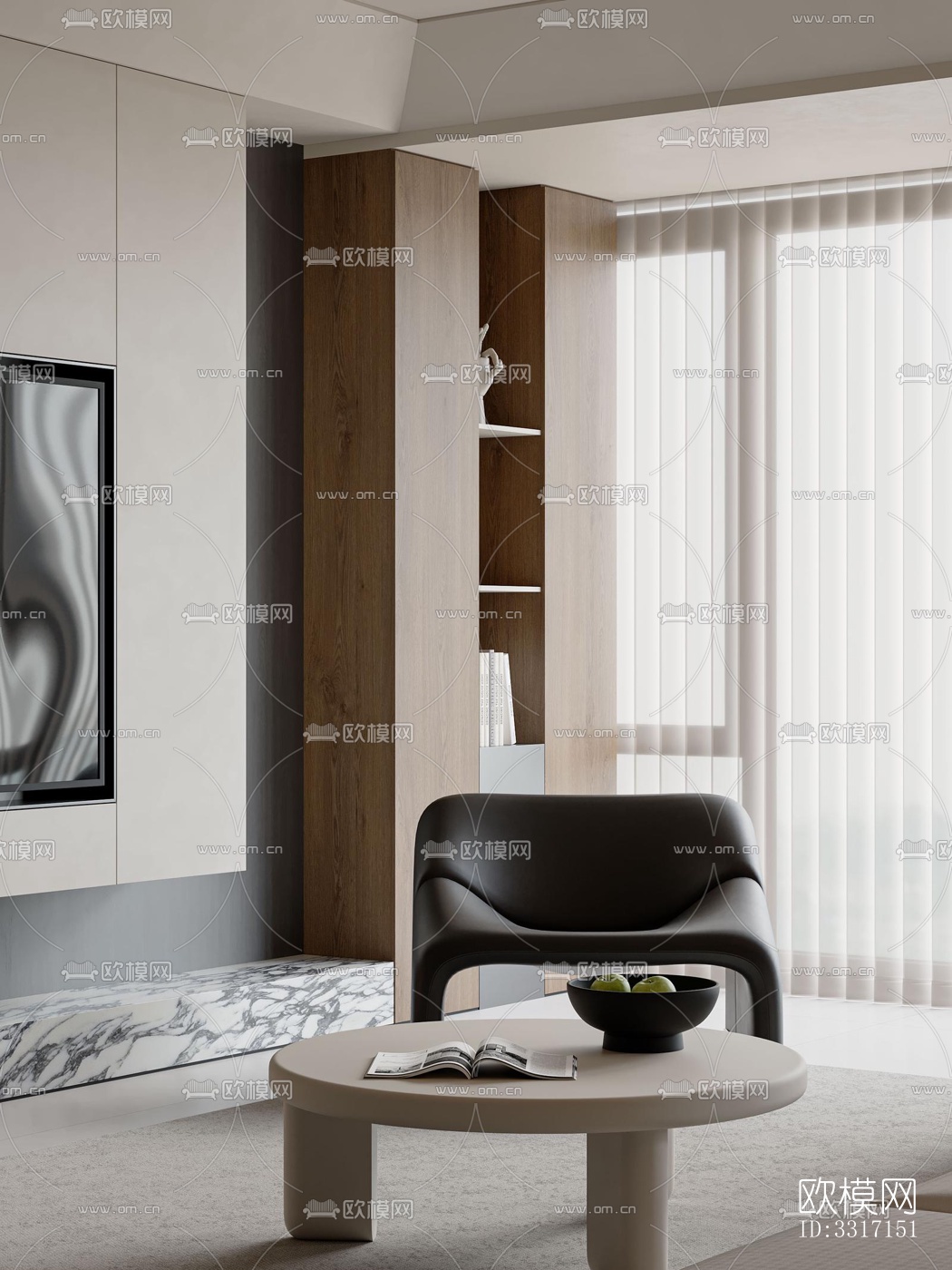 现代客厅效果图下载（渲染图6）