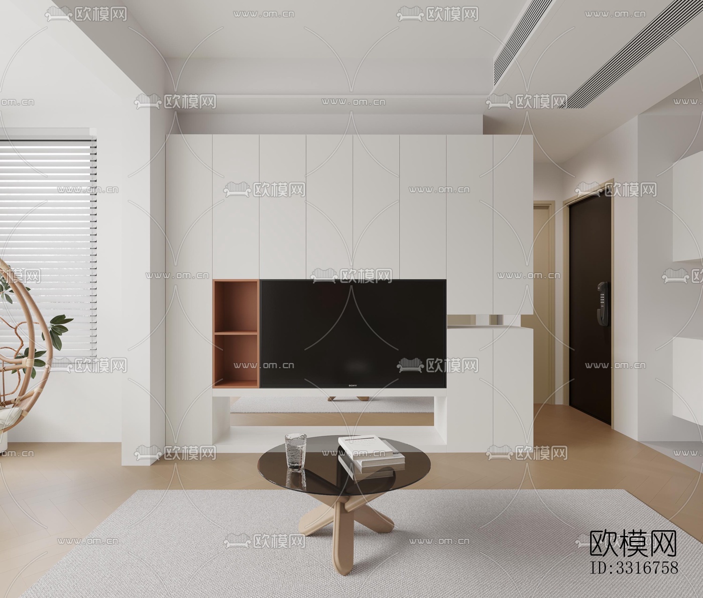 现代客厅效果图下载（渲染图2）