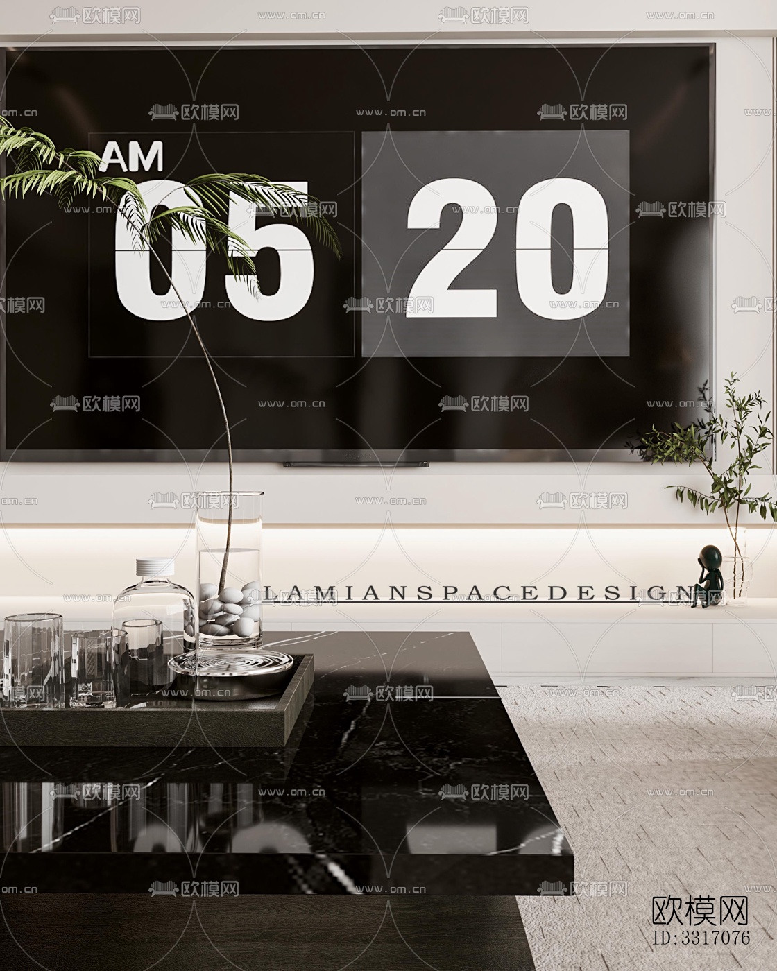 现代客厅效果图下载（渲染图1）